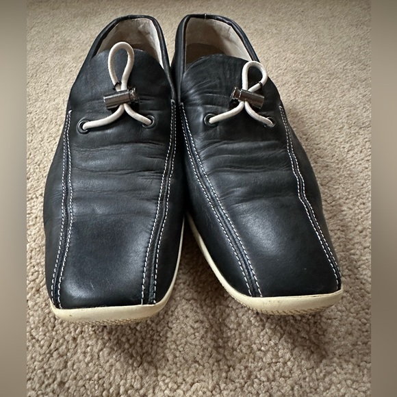 Vintage PRADA Leather Loafers Black/White Size 39 - Picture 7 of 7